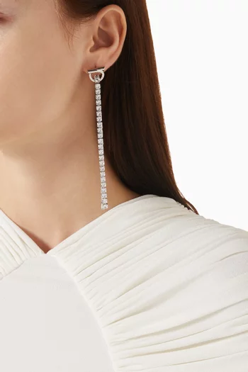 Gancini Long Crystal Pendant Earrings