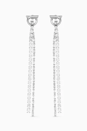Gancini Long Crystal Pendant Earrings