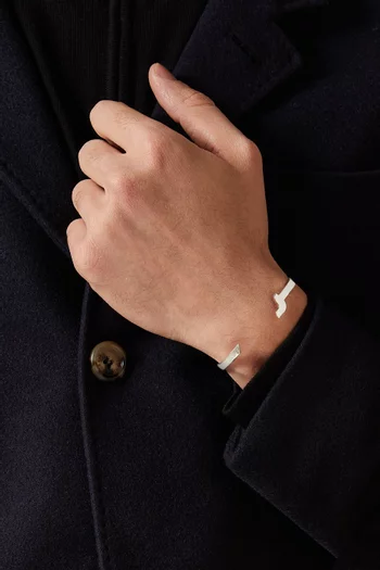Arabic Letter "Raa" Cuff Bracelet in Sterling Silver