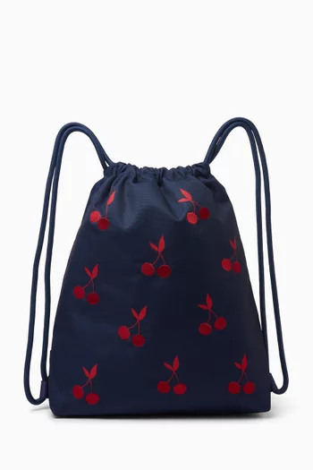 Velvet Cherries Gym Bag in Canvas