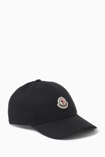 Logo Patch Baseball Cap in Cotton