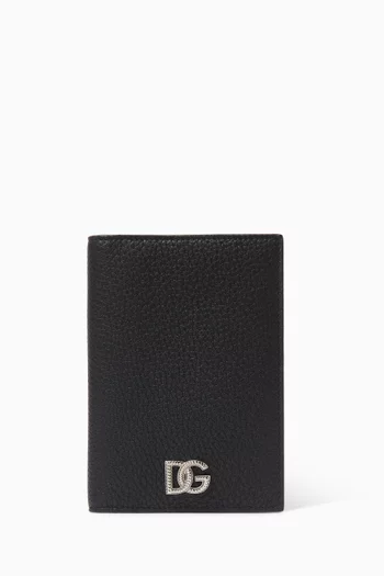 Logo Passport Holder in Calfskin