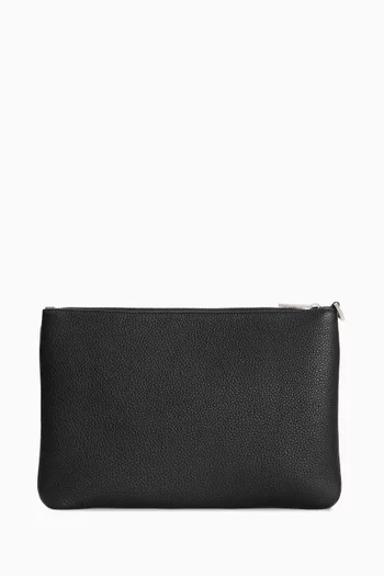Logo Toiletry Bag in Calfskin