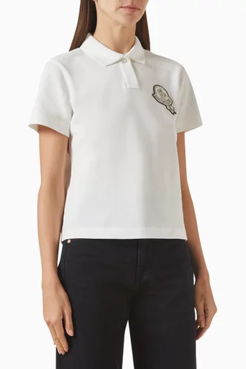 Logo Patch Polo Shirt in Cotton