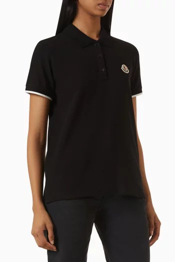 Logo Patch Polo Shirt in Cotton
