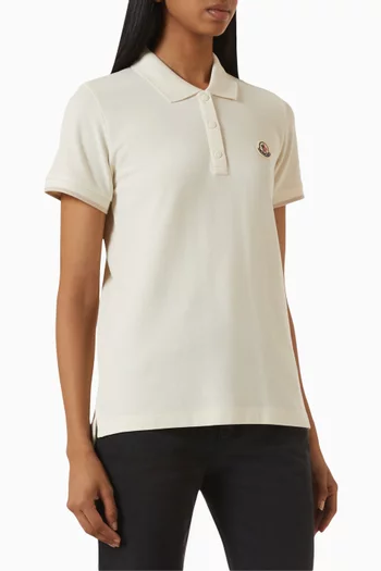 Logo Patch Polo Shirt in Cotton