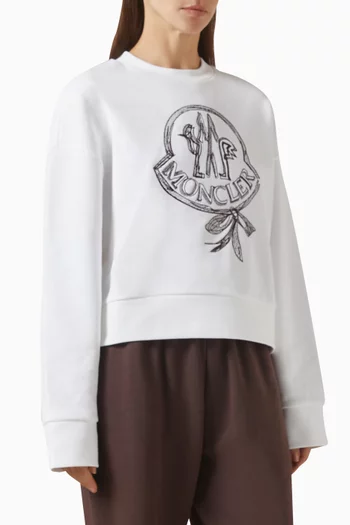 Embroidered Logo Sweatshirt in Cotton