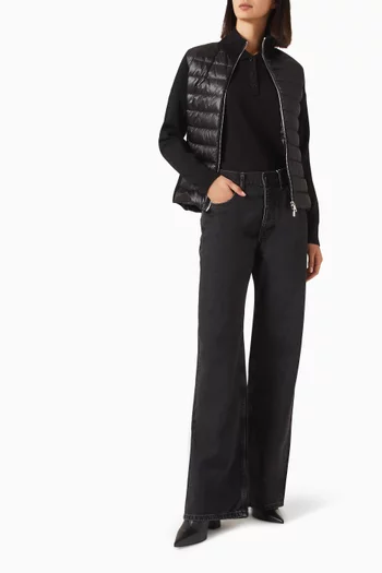 Padded Zip-up Cardigan in Wool