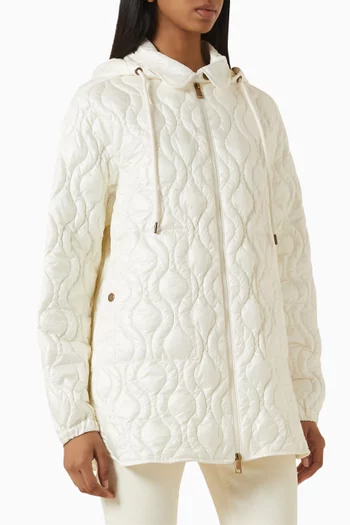Balette Geometric Quilted Mid-length Down Jacket