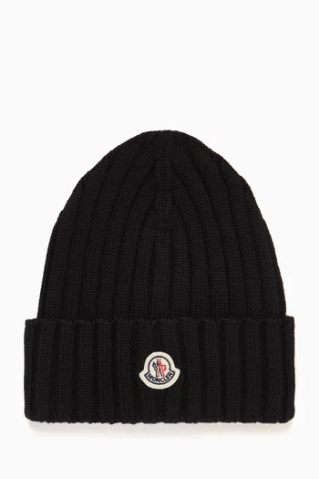 Logo Beanie Hat in Wool