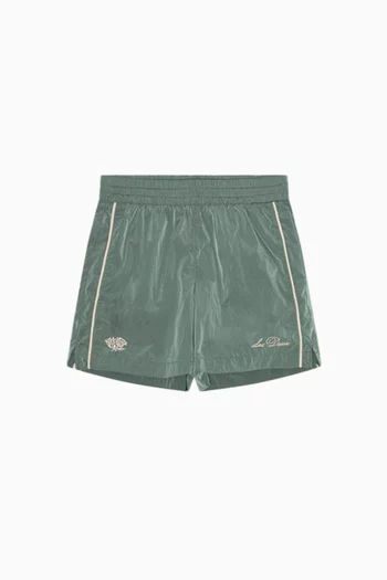 Shiny Track Shorts in Recycled Nylon