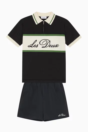 Zip Polo Shirt in Cotton-knit