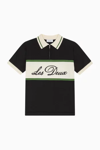 Zip Polo Shirt in Cotton-knit