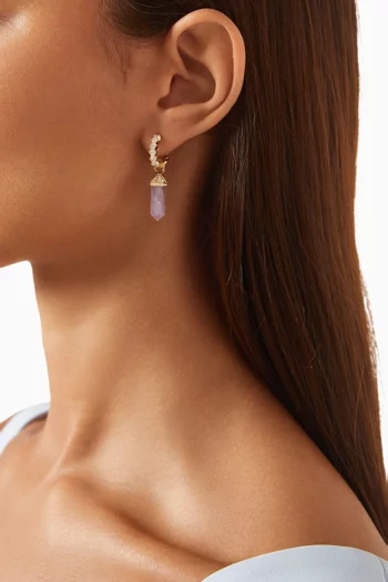 Chakra Tiger's Eye Single Small Earring in 18kt Yellow Gold