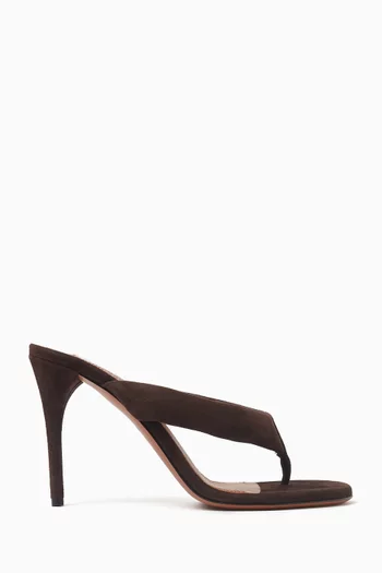 Padded Mules in Goatskin Suede