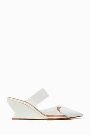 Heart 60 Mules in Plexi & Patent Calfskin