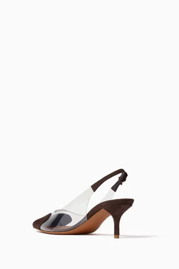 Le Cœur 55 Slingback Pumps in Plexi & Suede