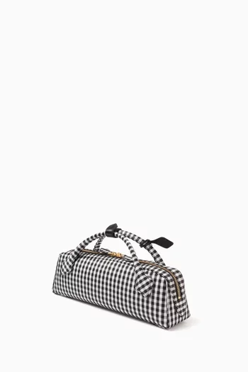 Le Teckel Clutch Bag in Vichy-print Nylon