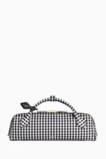 Le Teckel Clutch Bag in Vichy-print Nylon