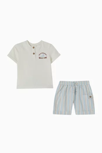 Embroidered T-Shirt and Shorts Set