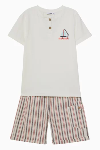 Printed T-Shirt and Shorts Set