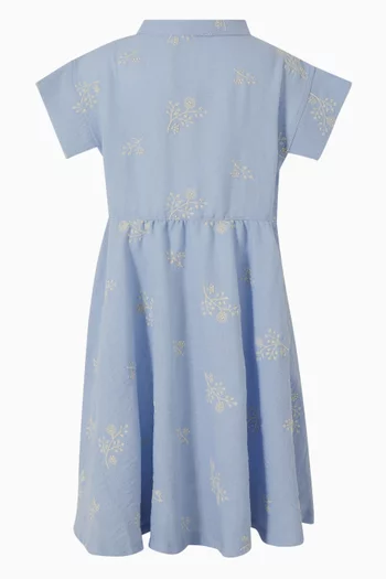 Embroidered Buttoned Dress