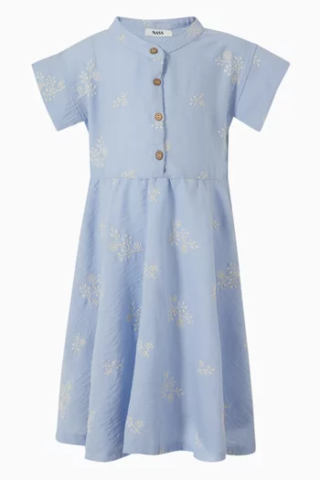 Embroidered Buttoned Dress