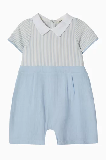 Collared Two-Tone Romper