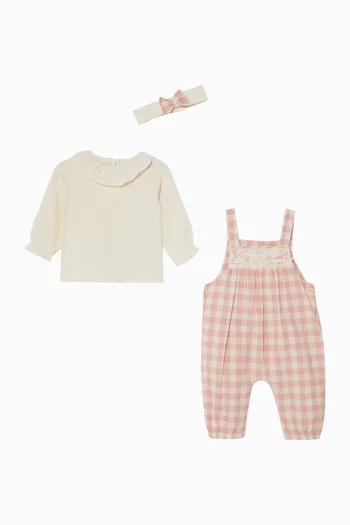 Checked Romper Gift Set