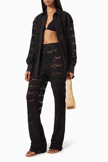 Nola Broderie Anglaise Shirt in Cotton