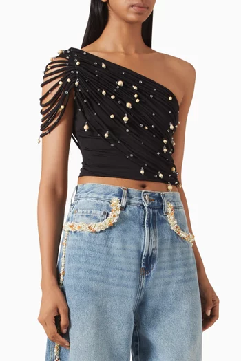 Lyria Embellished Top in Jersey