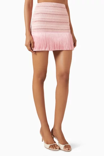 Petal Fringe Mini Skirt