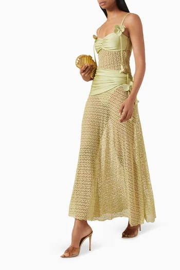 Petal Sheen Flower Beach Dress