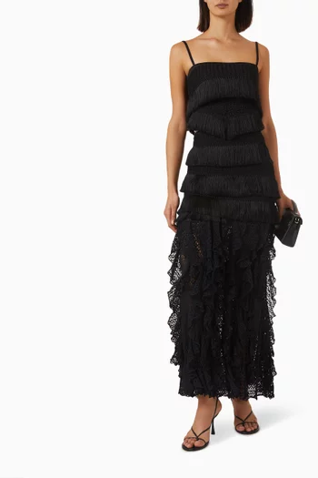 Ayla Fringe Macramé Top