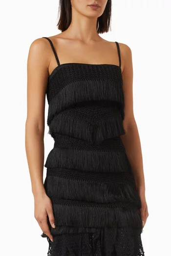 Ayla Fringe Macramé Top