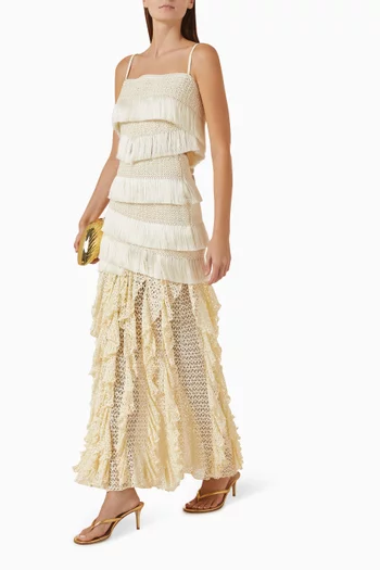 Ayla Fringe Maxi Skirt
