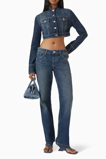 Hannah Cropped Jacket in Denim