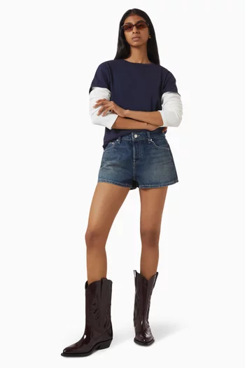 Cierra High-rise Shorts in Denim