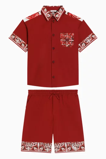 Majolica-print Bermuda Shorts in Cotton Poplin