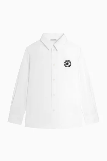 Logo Shirt in Cotton Poplin