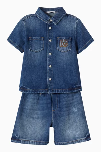 Bermuda Shorts in Cotton Denim
