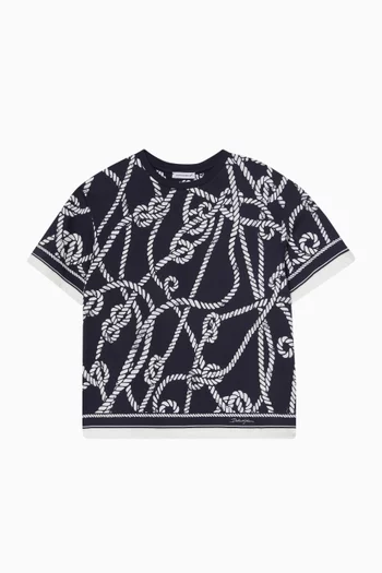 Marina-Print T-Shirt in Cotton Jersey