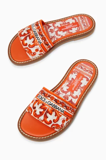 Majolica-print Flats in Canvas