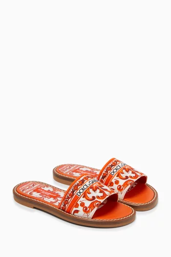 Majolica-print Flats in Canvas