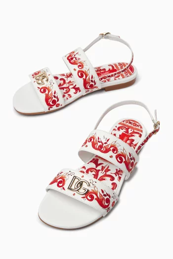 Majolica-Print Sandals
