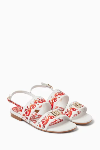 Majolica-Print Sandals