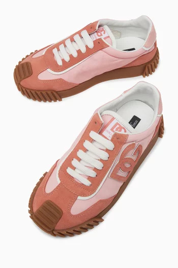 Athletic Sneakers in Nylon & Suede
