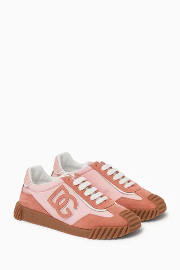 Athletic Sneakers in Nylon & Suede