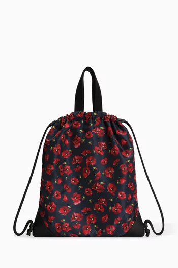 Poppy-Print Backpack in Nylon