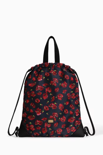 Poppy-Print Backpack in Nylon
